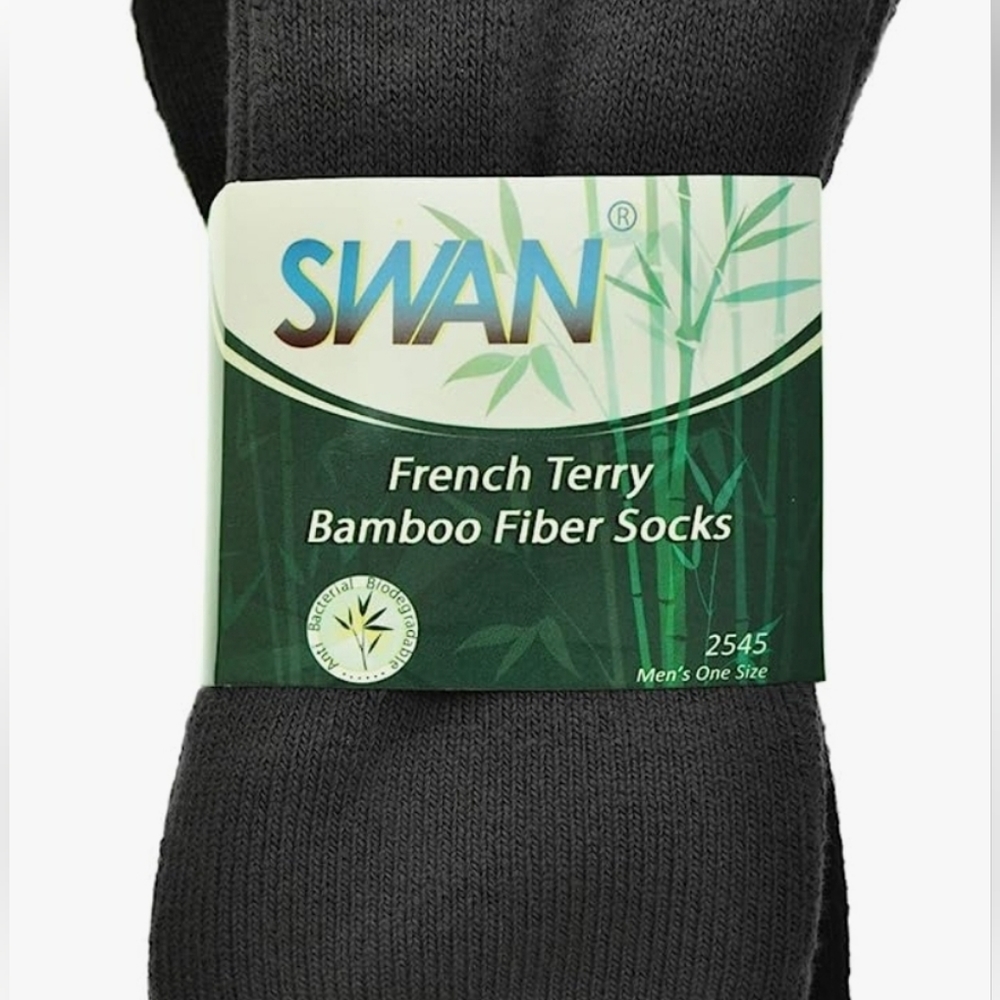 French Terry Bamboo Fiber Socks, 2 Pairs